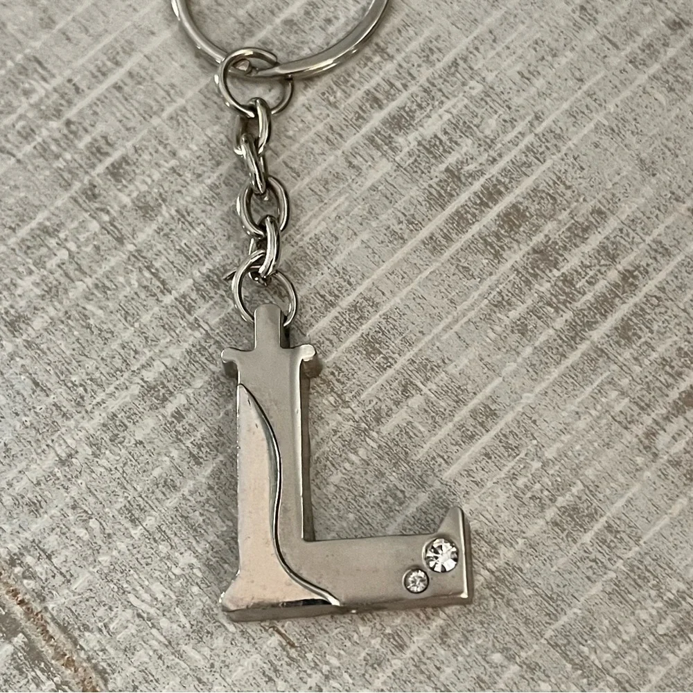 Silver Initial 'L' Keychain